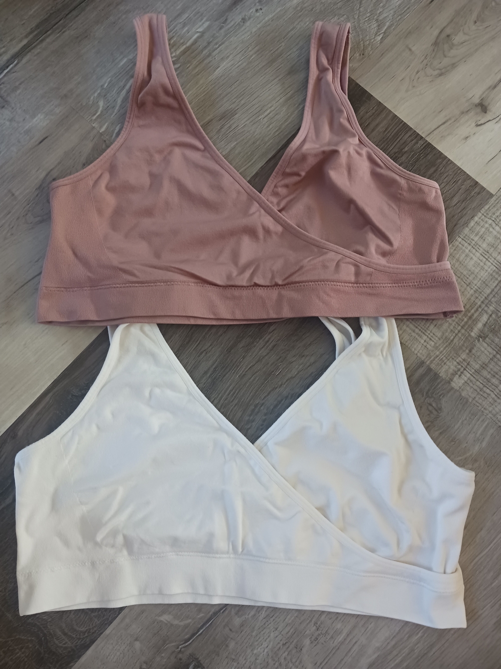 2 | Auden Dusty Rose & White Nursing Bralettes